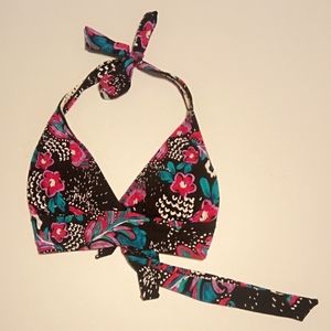 Anne Cole Watercolor Floral Women's Classic Halter Swim Bikini Top Size M NWOT